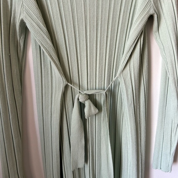 House of Harlow 1960 Mint Green Long Ribbed Tie Up Cardigan - Picture 4 of 5